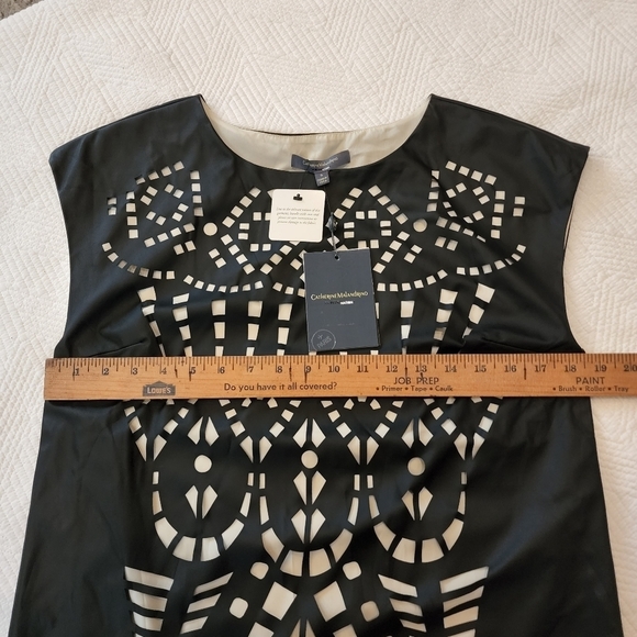 NWT Catherine Malandrino faux leather Lazer cut lined top. Small. - Picture 8 of 15
